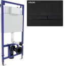 Инсталляция для унитаза Visam Slim 525 с кнопкой F5 чёрная Soft Touch EX-040255 (EX-040255) 