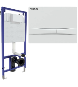 Инсталляция для унитаза Visam Slim 525 с кнопкой F1 белая EX-040250