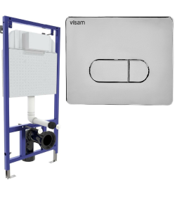 Инсталляция для унитаза Visam Slim 525 с кнопкой D3 хром глянец EX-040233