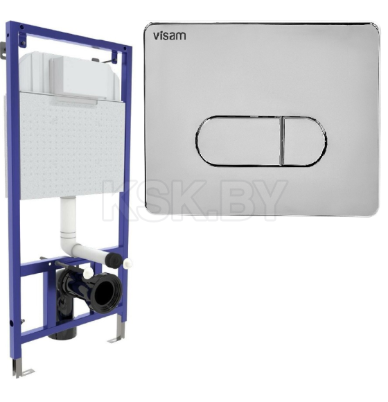 Инсталляция для унитаза Visam Slim 525 с кнопкой D3 хром глянец EX-040233 (EX-040233) 