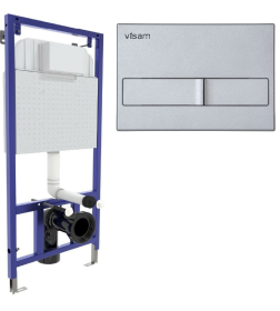 Инсталляция для унитаза Visam Slim 525 с кнопкой L2 матовый хром EX-040212