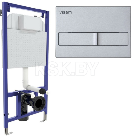 Инсталляция для унитаза Visam Slim 525 с кнопкой L2 матовый хром EX-040212 (EX-040212) 
