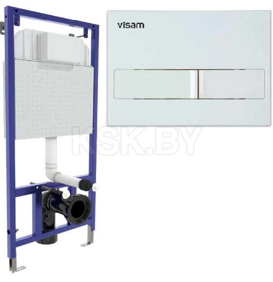 Инсталляция для унитаза Visam Slim 525 с кнопкой L1 белая EX-040211 (EX-040211) 