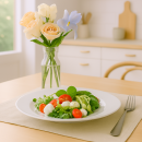 Тарелка мелкая 8 "Белье" т8-WHITE  (эконом) (78025) 