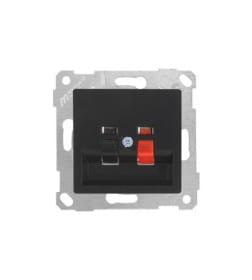 Розетка аудио, 2-х контактная, черный мат Rita