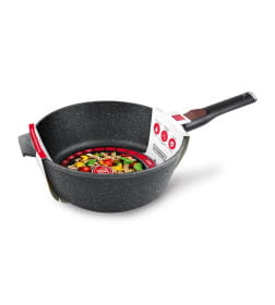 Сотейник 26 высокий литая Индукция Гранит, со съемной ручкой, Нева