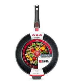 Сотейник 26 высокий литая Индукция Гранит, со съемной ручкой, Нева