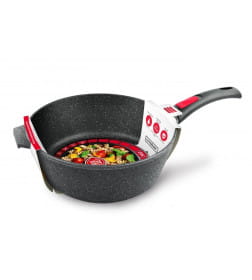 Сотейник 26 высокий литая Индукция Гранит, со съемной ручкой, Нева