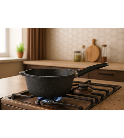 Сотейник 26 высокий литая Индукция Гранит, со съемной ручкой, Нева