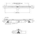 Душевой трап Axus Super Slim 700 (tdss700) 
