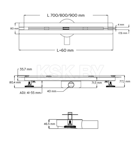 Душевой трап Axus Super Slim 700 (tdss700) 