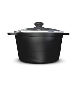 Кастрюля со стеклянной крышкой 5л Индукция Гранит Нева