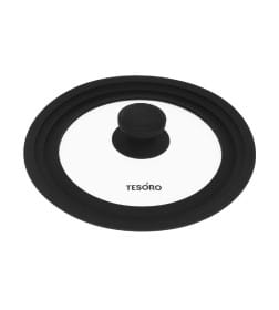 Крышка стеклянная с силиконовым ободом Универсальная 18-20-22 см Tesoro