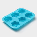 Форма для выпечки «Новый год. Снежинка», силикон, 26.5×18.5 см, 6 ячеек, голубая Доляна (4324220) 