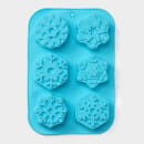 Форма для выпечки «Новый год. Снежинка», силикон, 26.5×18.5 см, 6 ячеек, голубая Доляна (4324220) 