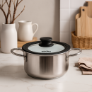 Крышка стеклянная с силиконовым ободом Универсальная 18-20-22 см Tesoro (GLS4501822) 