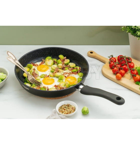 Сковорода 28 «Titan Space» индукция, не съемная ручка, Нева (918128i) 