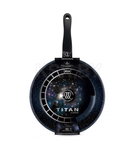 Сковорода 28 «Titan Space» индукция, не съемная ручка, Нева (918128i) 
