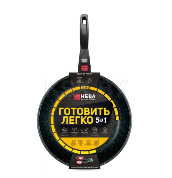 Сковорода 28 "Готовить легко" stone, со съемной ручкой Нева (GL2028) 