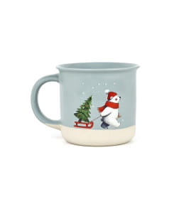 Кружка 400 мл керамическая новогодняя «Мишка» ручная работа