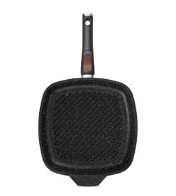 Сковорода-гриль 28 литая Индукция, квадратная Гранит, со съемной ручкой, Нева