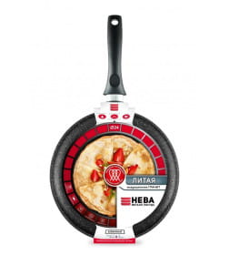Сковорода 24 блинная литая Индукция Гранит, не съемная ручка, Нева