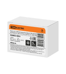 Термостат с фиксированной уставкой ТФУ-004 NО (охлаждение, темп. вкл/выкл 60/50), 5 А, 230 В TDM SQ0832-0053