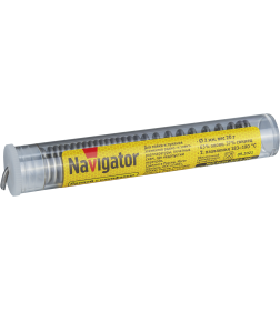 Припой NEM-Pos01-63K-2-F20 (ПОС-63, колба, 2 мм, 20 гр) Navigator