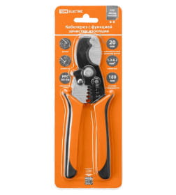 Кабелерез 180 мм с функцией зачистки изоляции, усиленный, Al/Cu 35/10 мм² "МастерЭлектрик" TDM SQ1027-0302