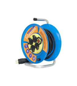 Удлинитель на катушке силовой 4 розетки 20м, КГ 3х2,5 IP44 Glanzen