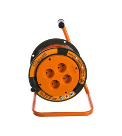 Удлинитель на катушке 4 розетки 30м, ПВС 2х0,75 1300Вт IP20 Glanzen