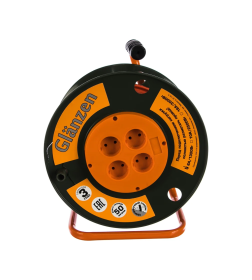 Удлинитель на катушке 4 розетки 50м, ПВС 2х0,75 1300Вт IP20 Glanzen