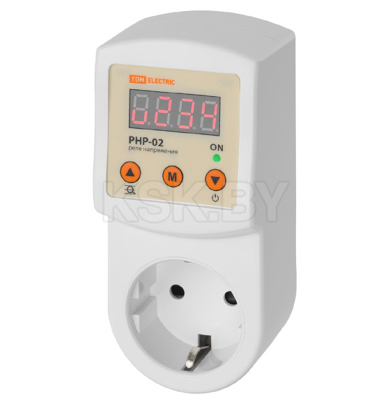 Реле напряжения в розетку РНР-02, 16А, дисплей, регул., TDM SQ1513-0002 (SQ1513-0002) 
