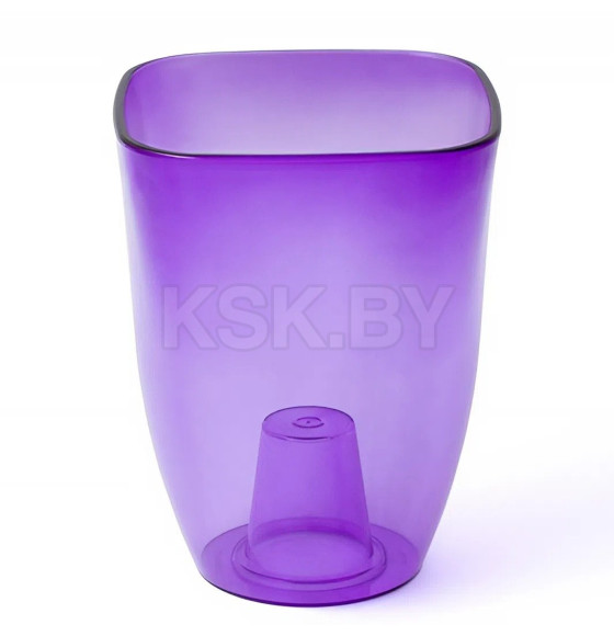 Ваза для орхидей большая 2,0л 125х125х195мм цвет (фиолетовый) (Т3107) 