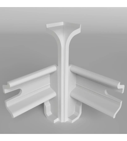 Угол внутренний плинтуса Классик 80мм (уп.2шт.)/Белый 001