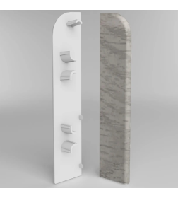 Заглушка торцевая  плинтуса Классик 80мм (уп.2шт.)/Дуб айсберг 081