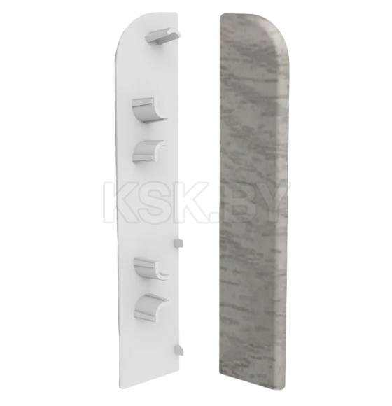 Заглушка торцевая  плинтуса Классик 80мм (уп.2шт.)/Дуб айсберг 081