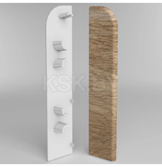 Заглушка торцевая  плинтуса Классик 80мм (уп.2шт.)/Дуб мокка 204