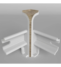 Угол внутренний плинтуса Классик 80мм (уп.2шт.)/Дуб капучино 219