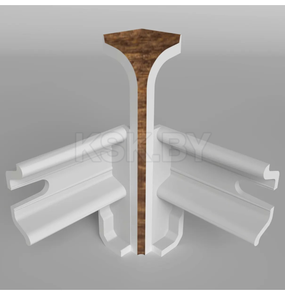 Угол внутренний плинтуса Классик 80мм (уп.2шт.)/Орех 224