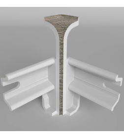 Угол внутренний плинтуса Классик 80мм (уп.2шт.)/Дуб пепельный 401