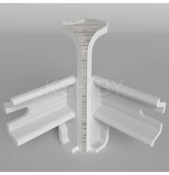 Угол внутренний плинтуса Классик 80мм (уп.2шт.)/Ясень серый 421