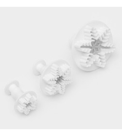 Плунжеры кондитерские новогодние «Снег», набор 3 шт.: d=6.5, d=5, d=3.5 см, пластик, белые Доляна