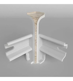 Угол внутренний плинтуса Классик 80мм (уп.2шт.)/Акация 424