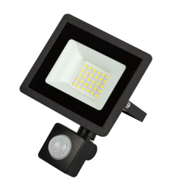 Прожектор светодиод. 30W с регул. ИК датчиком 6500K 2400Лм IP44 черный Эра