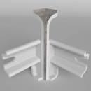 Угол внутренний плинтуса Классик 80мм (уп.2шт.)/Лофт серый 437