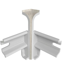 Угол внутренний плинтуса Классик 80мм (уп.2шт.)/Лофт светло серый 438