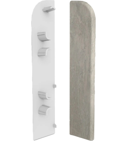 Заглушка торцевая  плинтуса Классик 80мм (уп.2шт.)/Лофт светло серый 438