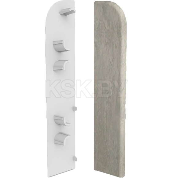 Заглушка торцевая  плинтуса Классик 80мм (уп.2шт.)/Лофт светло серый 438