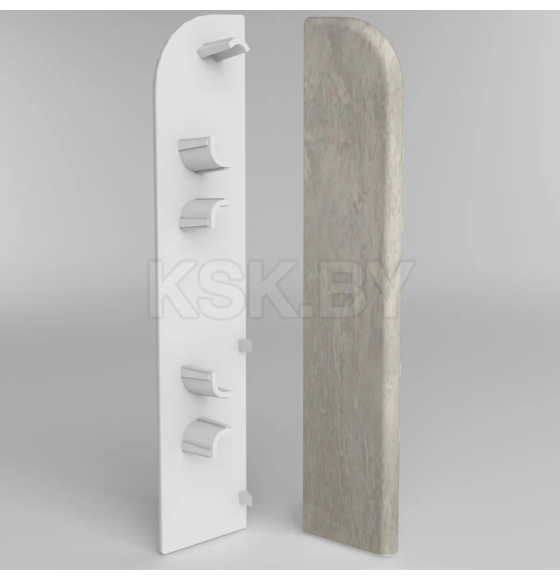 Заглушка торцевая  плинтуса Классик 80мм (уп.2шт.)/Лофт светло серый 438